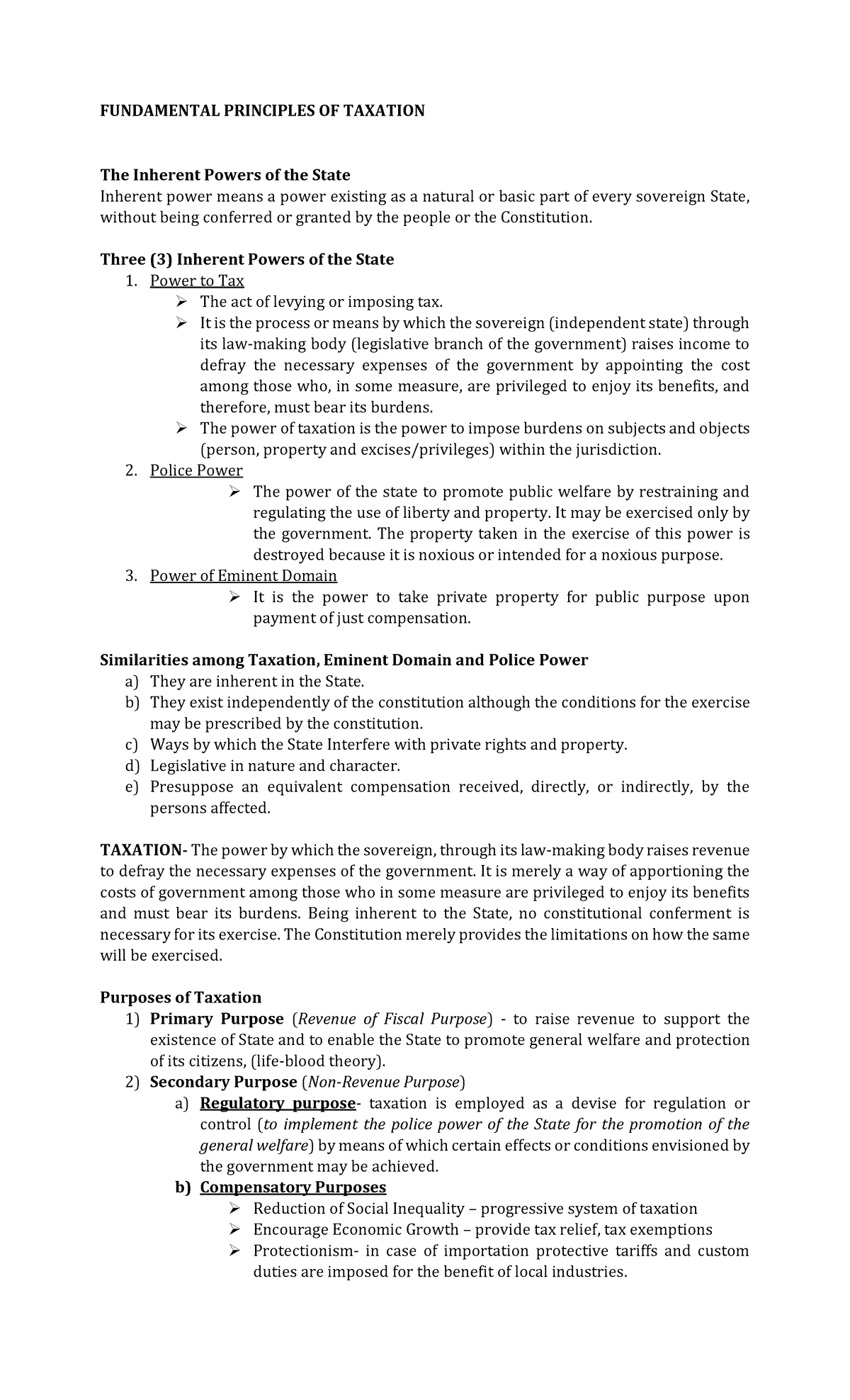 1 Principles of Taxation converted - FUNDAMENTAL PRINCIPLES OF TAXATION ...
