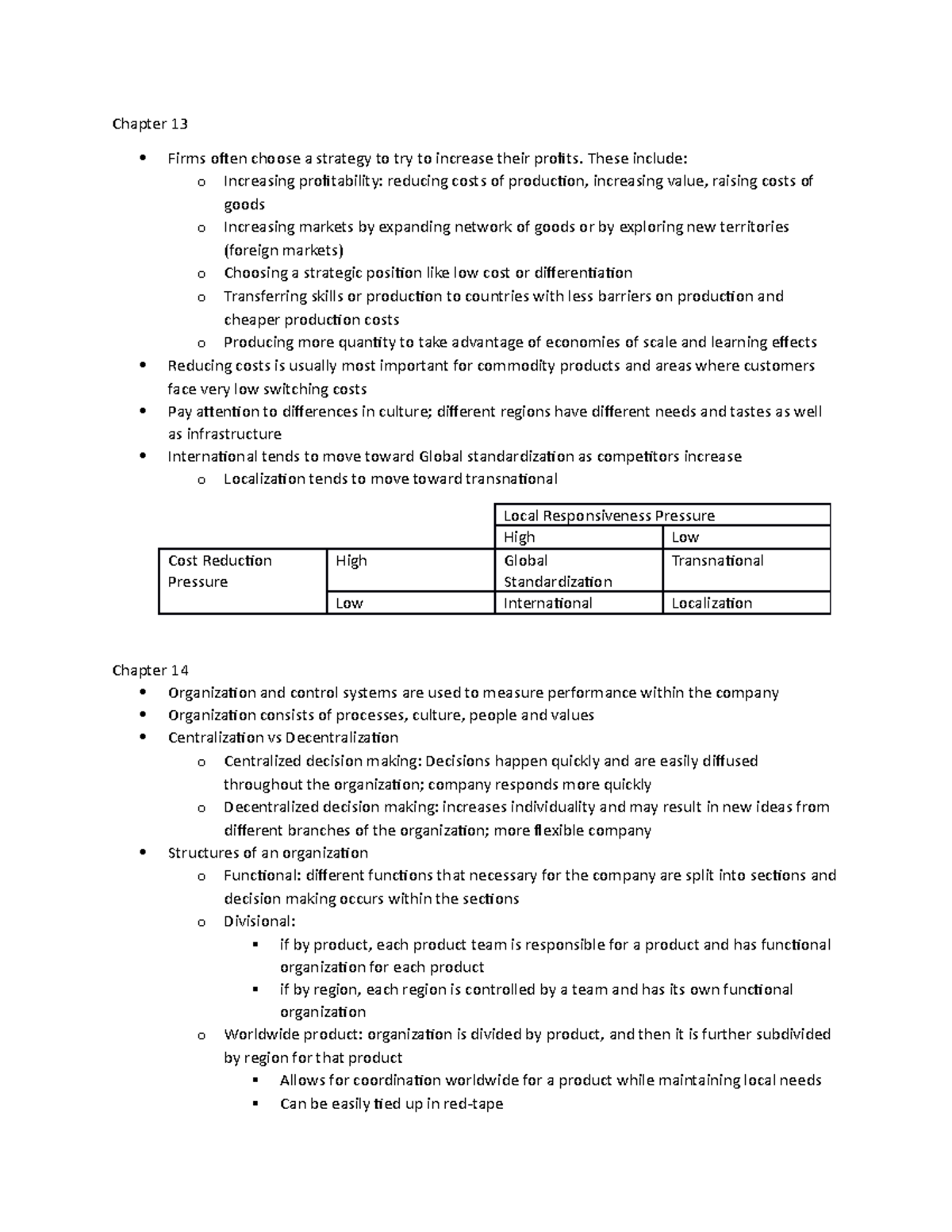 Final Exam Study Guide - Summary International Business - Chapter 13 ...