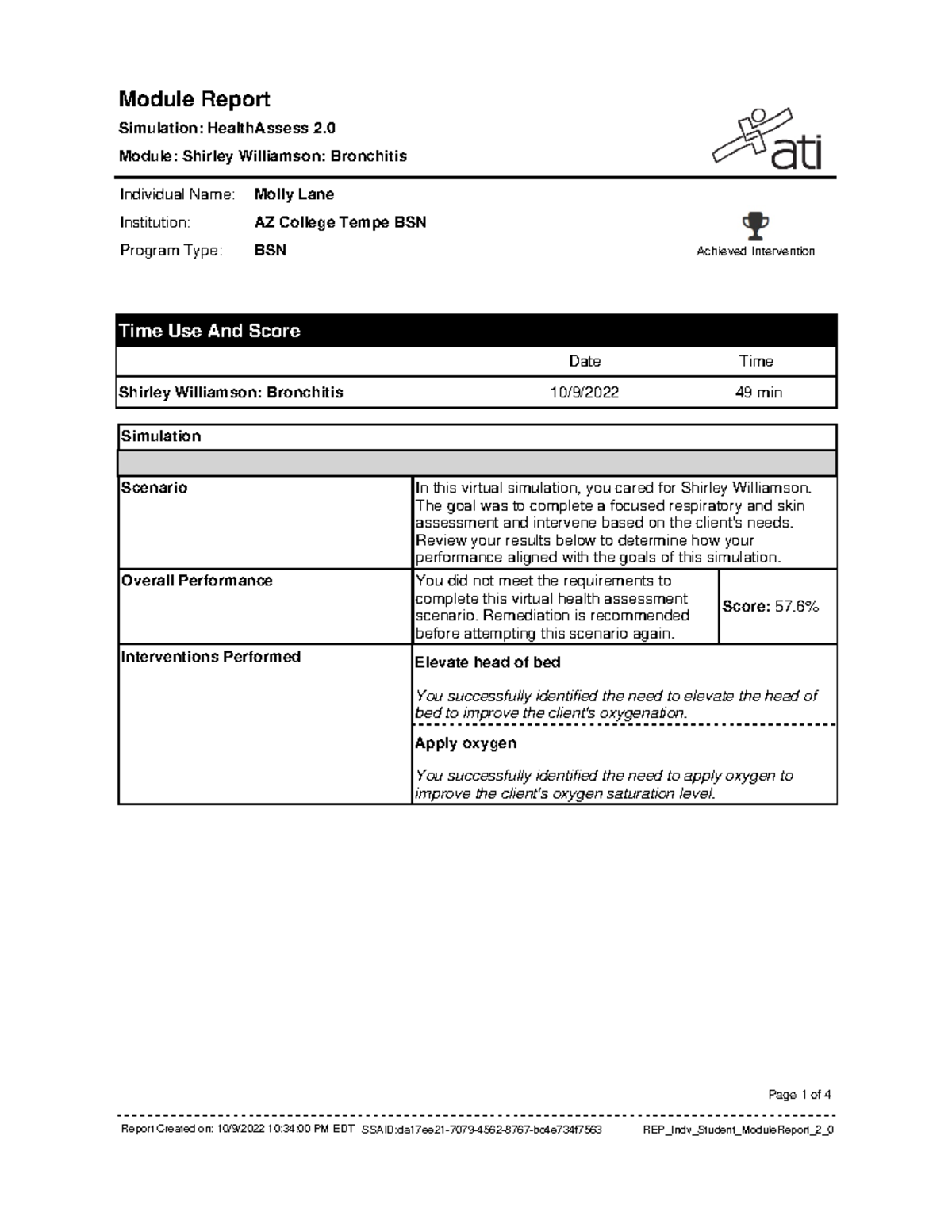 Report-9 - yes - Module Report Achieved Intervention Simulation ...