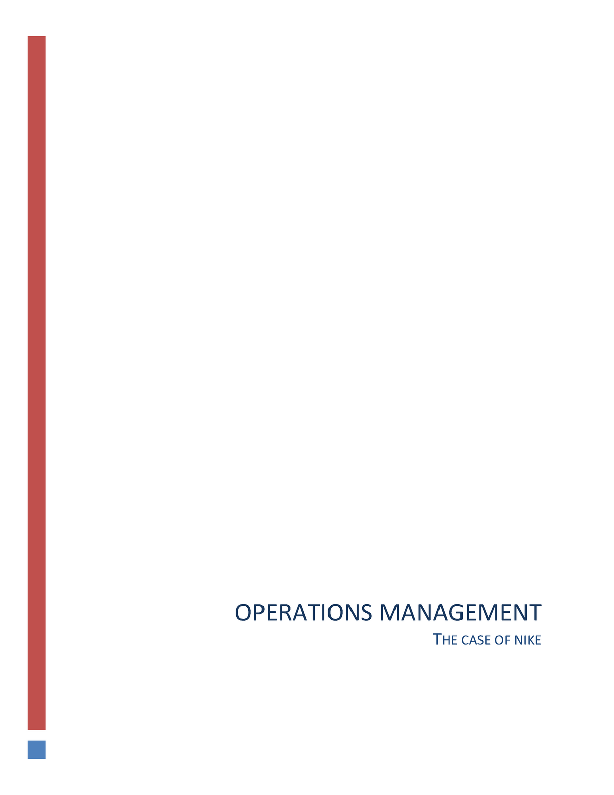 nike operation management