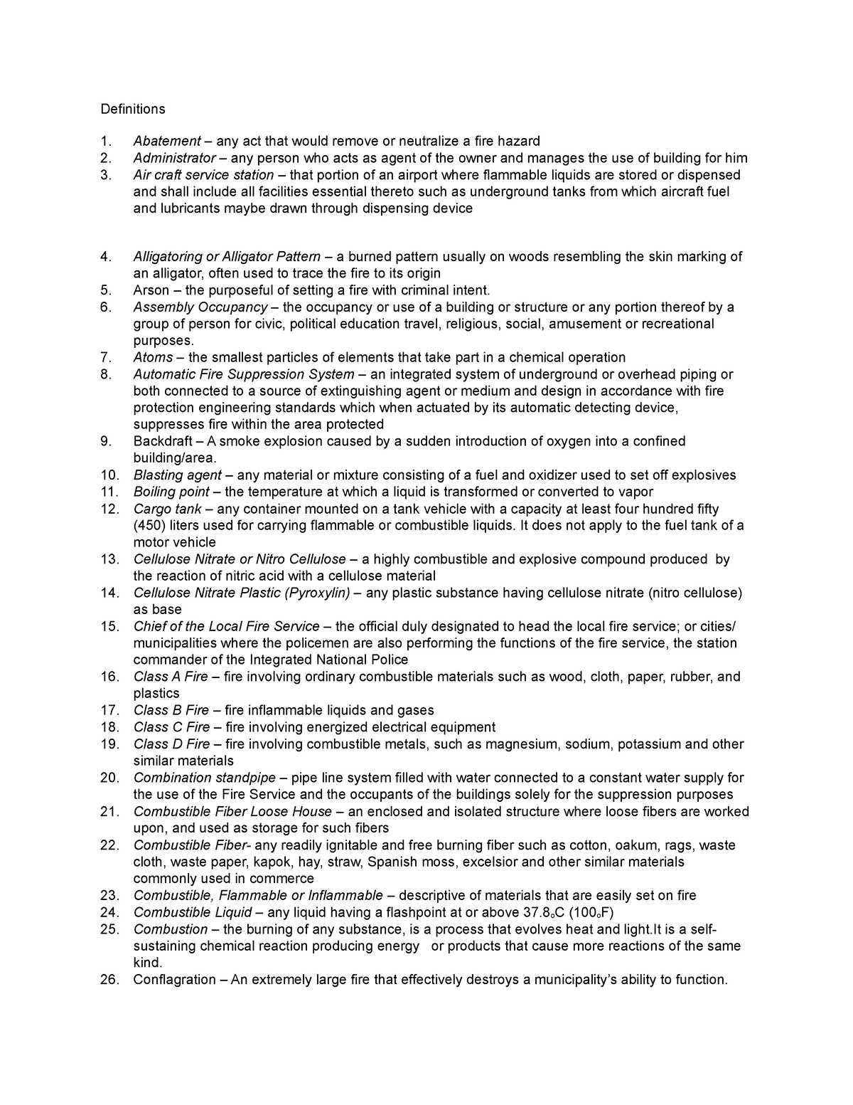 Definitions - aral mabuti - Definitions Abatement – any act that would ...