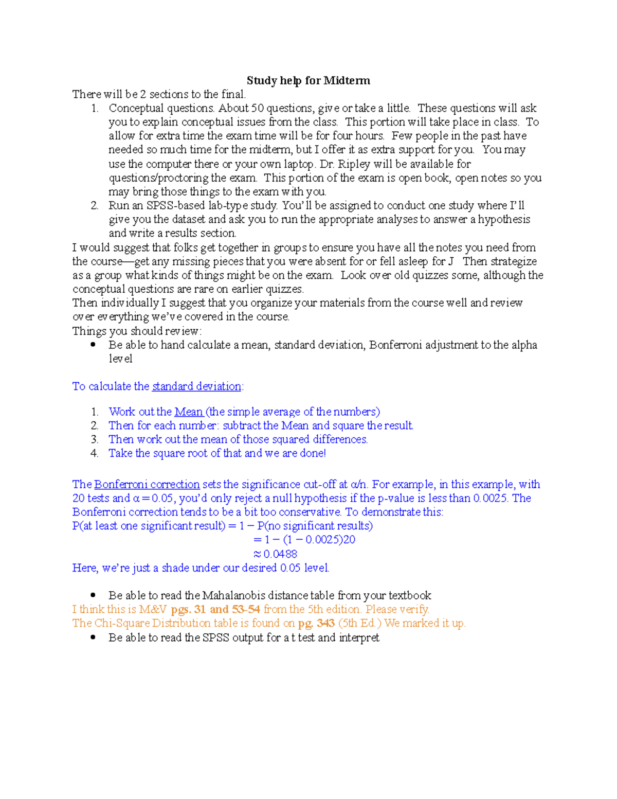 Study help for Midterm - Summary Using Multivariate Statistics - Study ...