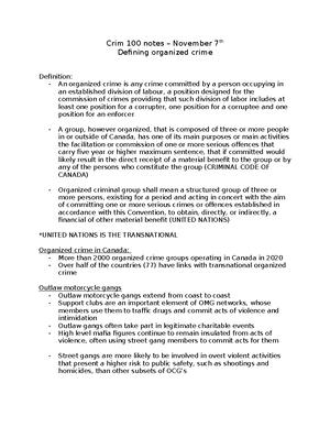 CRIM 103 week 3 - chapter 3 notes - CRIM 103 notes – September 21 ...