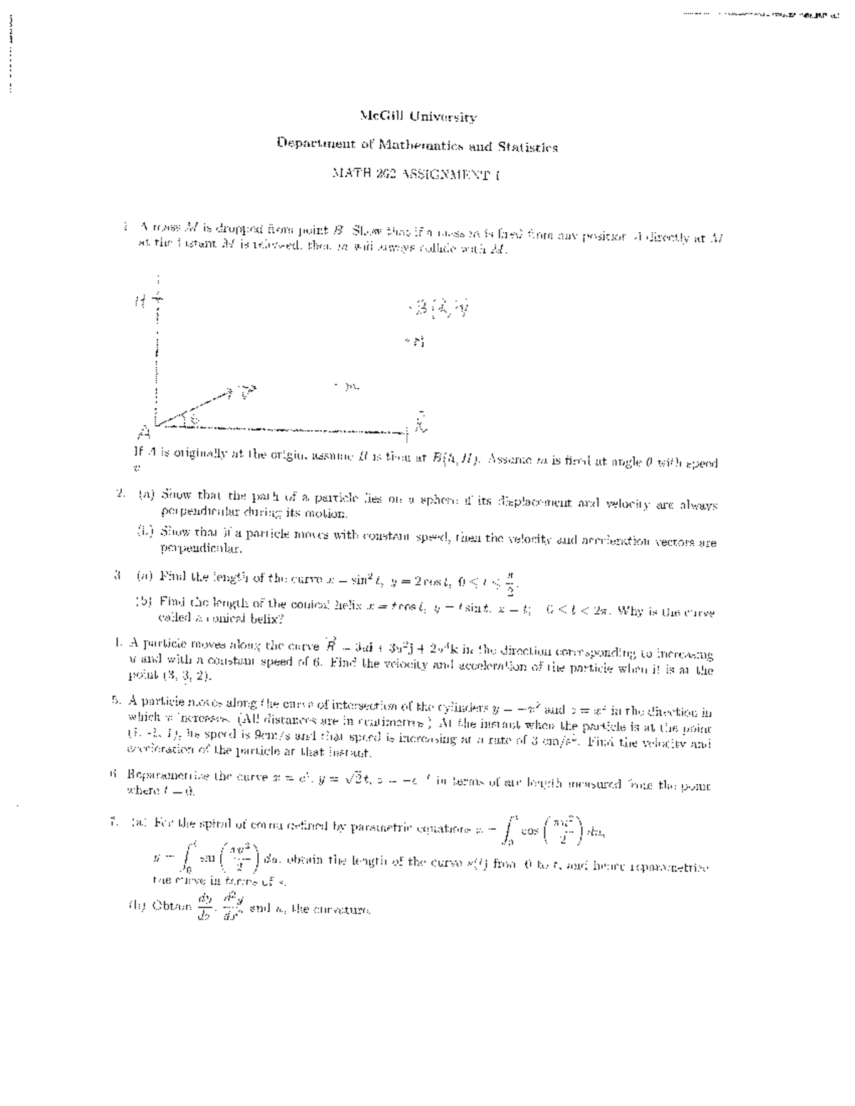 Math 262 - Assignment 1 - MATH 262 - McGill - Studocu