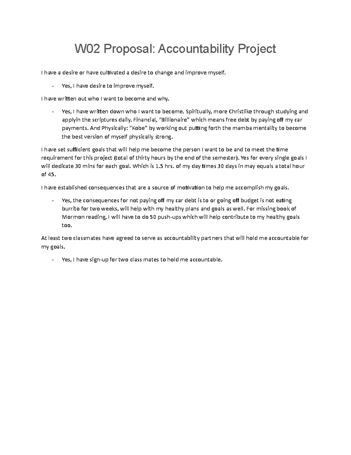 W02 Proposal - Week 2 assignment. - W02 Proposal: Accountability ...