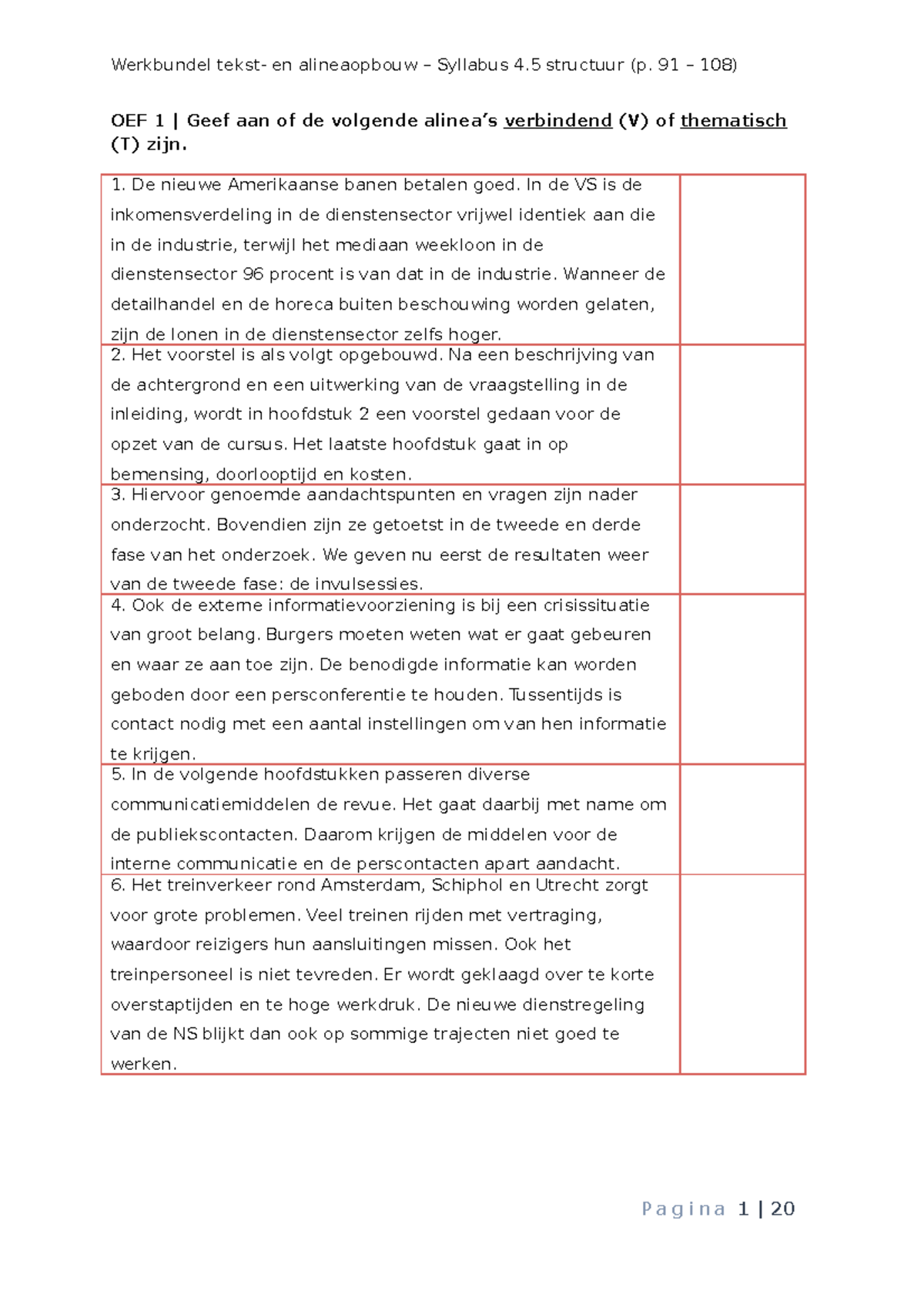 Les 3 Structuur Werkbundel - Werkbundel Tekst- En Alineaopbouw ...