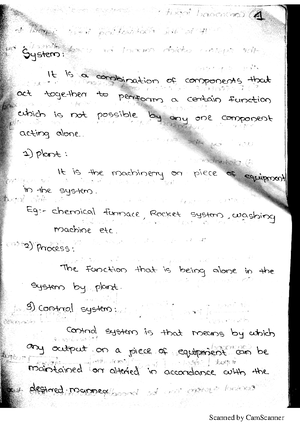 Components of control system - Linear control systems - Studocu