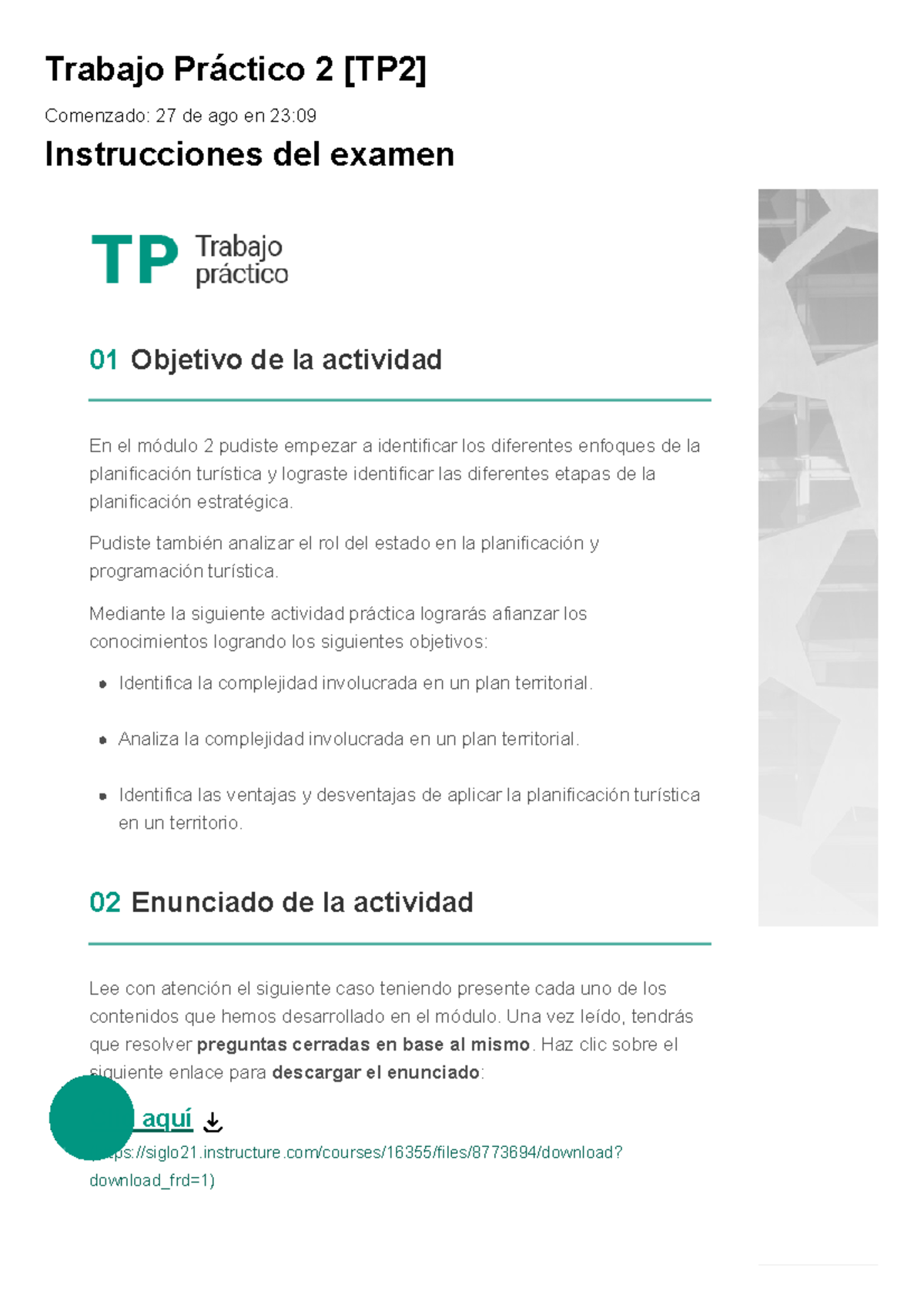 Tp 2 planif turis 70% - sssssssssssssssssssssssssssssssss - Trabajo ...