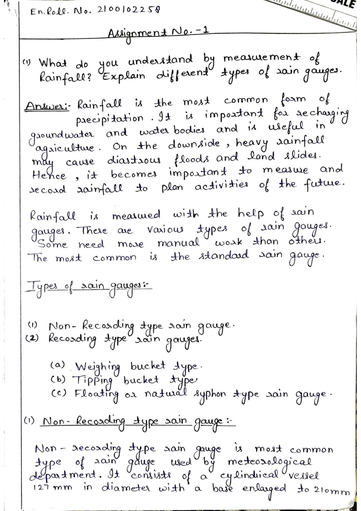 Assignment no. 1 Irrigation Engineering - Diploma in civil engineering ...