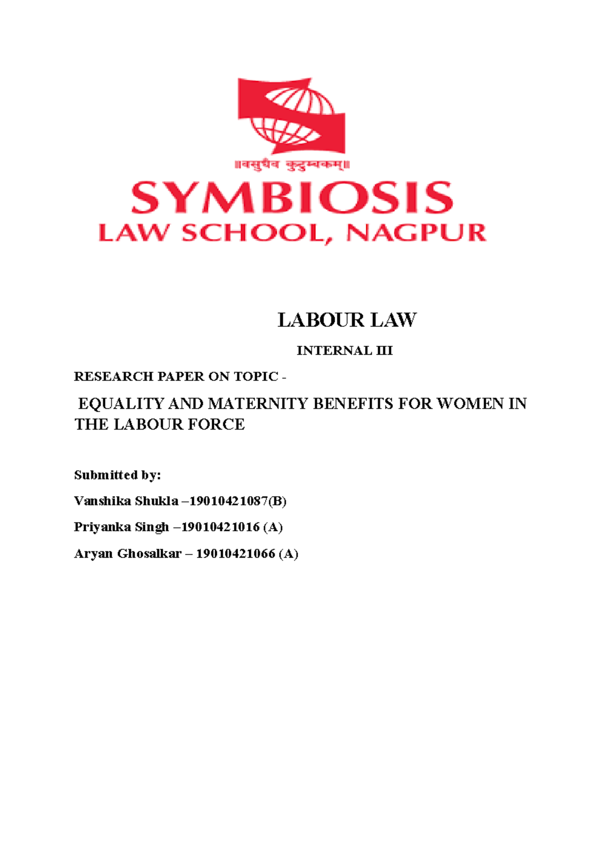 research topic on labour law