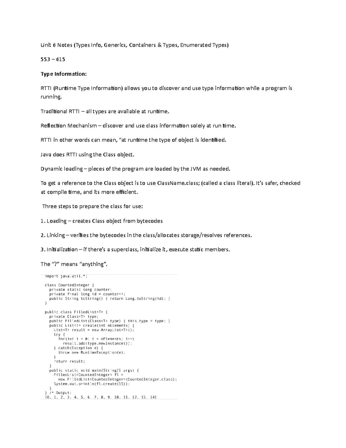 Unit 6 Notes - Unit 6 Notes (Types Info, Generics, Containers & Types ...
