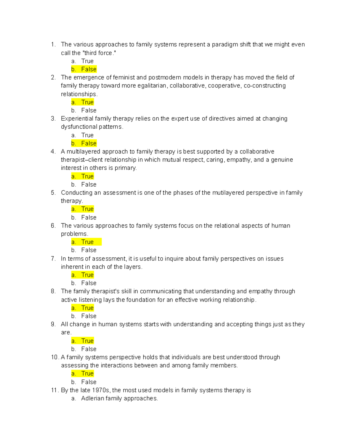 Chapter 14 Quiz Did I Get It - The Various Approaches To Family Systems ...