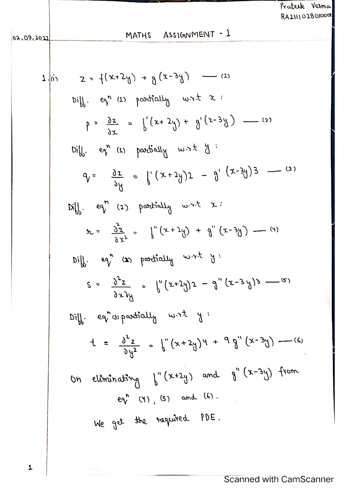 RA2111028010004- Assignment 1 - Transforms And Boundary Value Problems ...