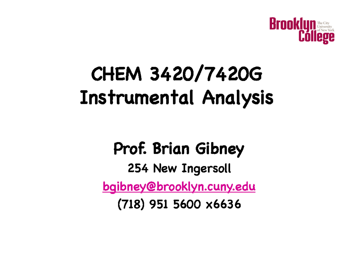 Components of Optical Instruments in CHEM Instrumental Analysis Studocu