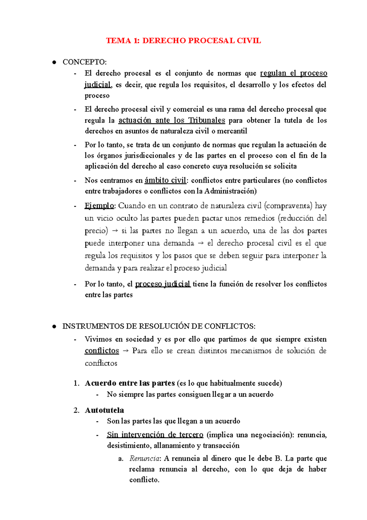 Derecho Procesal Tema 1 Tema 1 Derecho Procesal Civil Concepto El Derecho Procesal Es El 5207