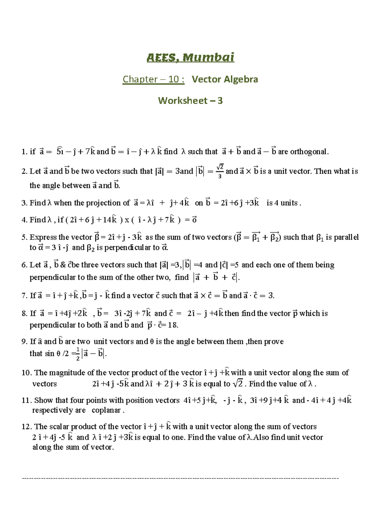 Vector Assignments 3 - i want to submit my study material with you ...