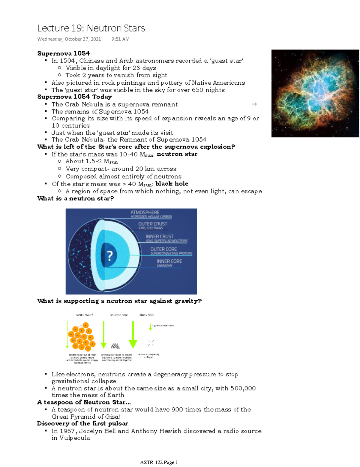 Neutron Stars .. A teaspoon of neutron star would have 900 times the