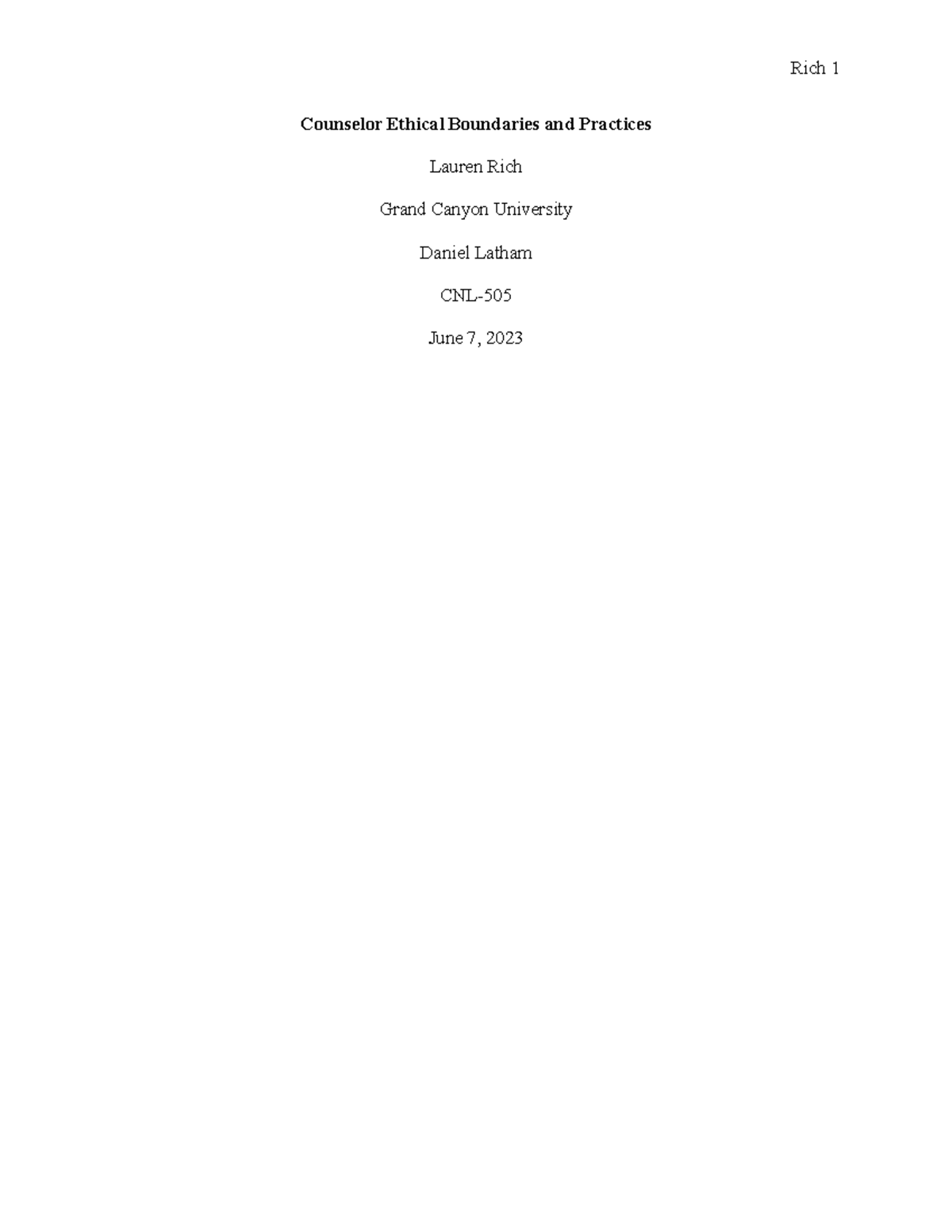 Benchmark Counseling - Counselor Ethical Boundaries and Practices ...