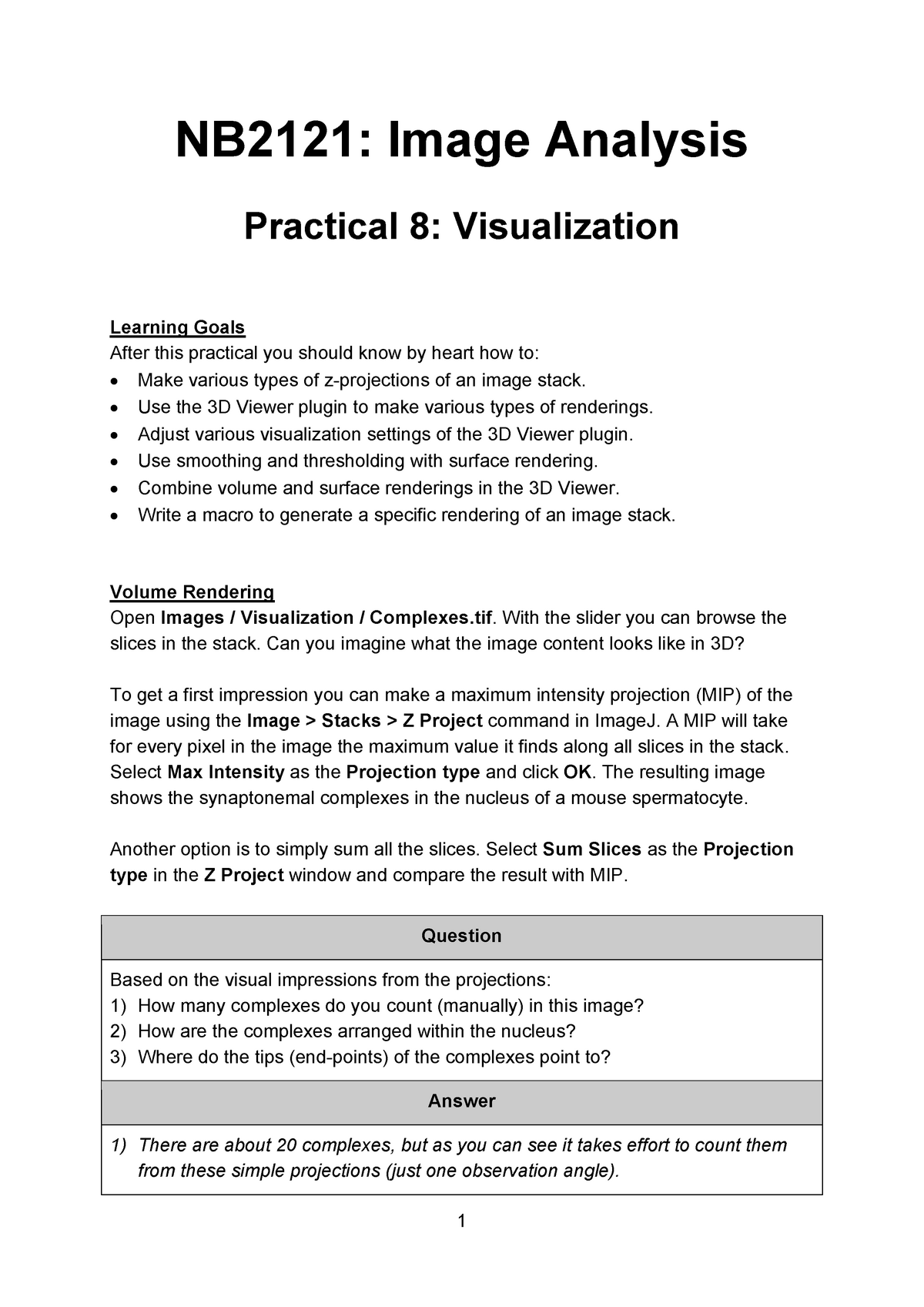 Nb2121 Practical 8 Exercisesanswers Image Analysis Studocu