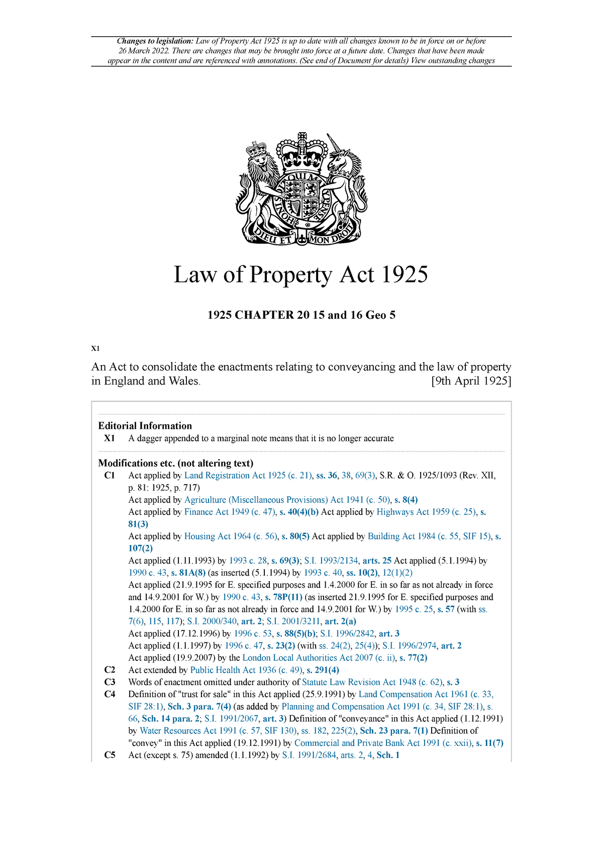 law of property act 1925 assignment