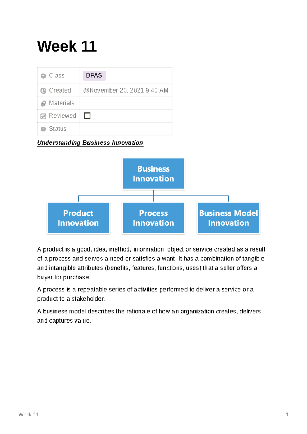Week 11 BPAS - Notes Week 11 - Week 11 Class BPAS Created Materials ...