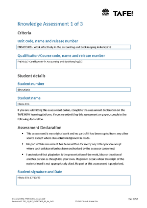 Bsbpef 201 - WPT Task 2 Participant Form (BSB) - BSBPEF201 Support ...