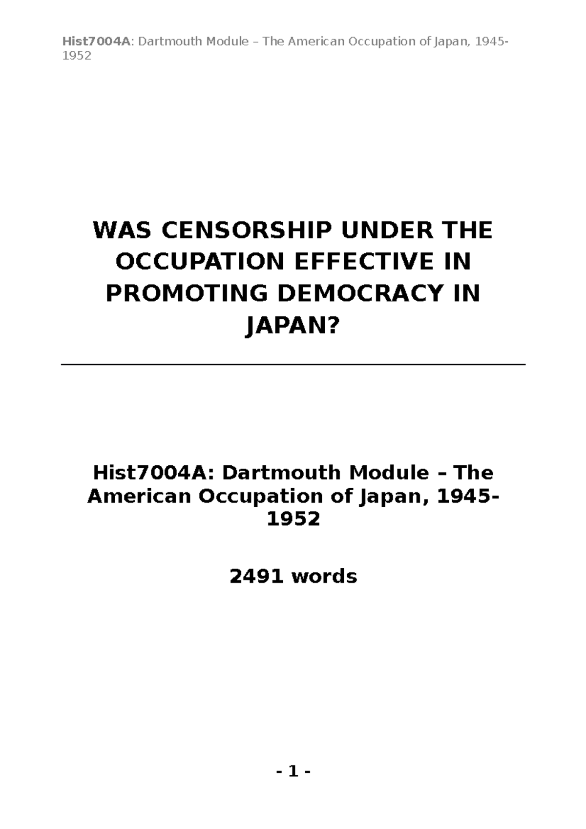 Was censorship under the Occupation effective in promoting democracy in