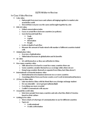 Chapter 1 - Globalization and international business Globalization - a ...