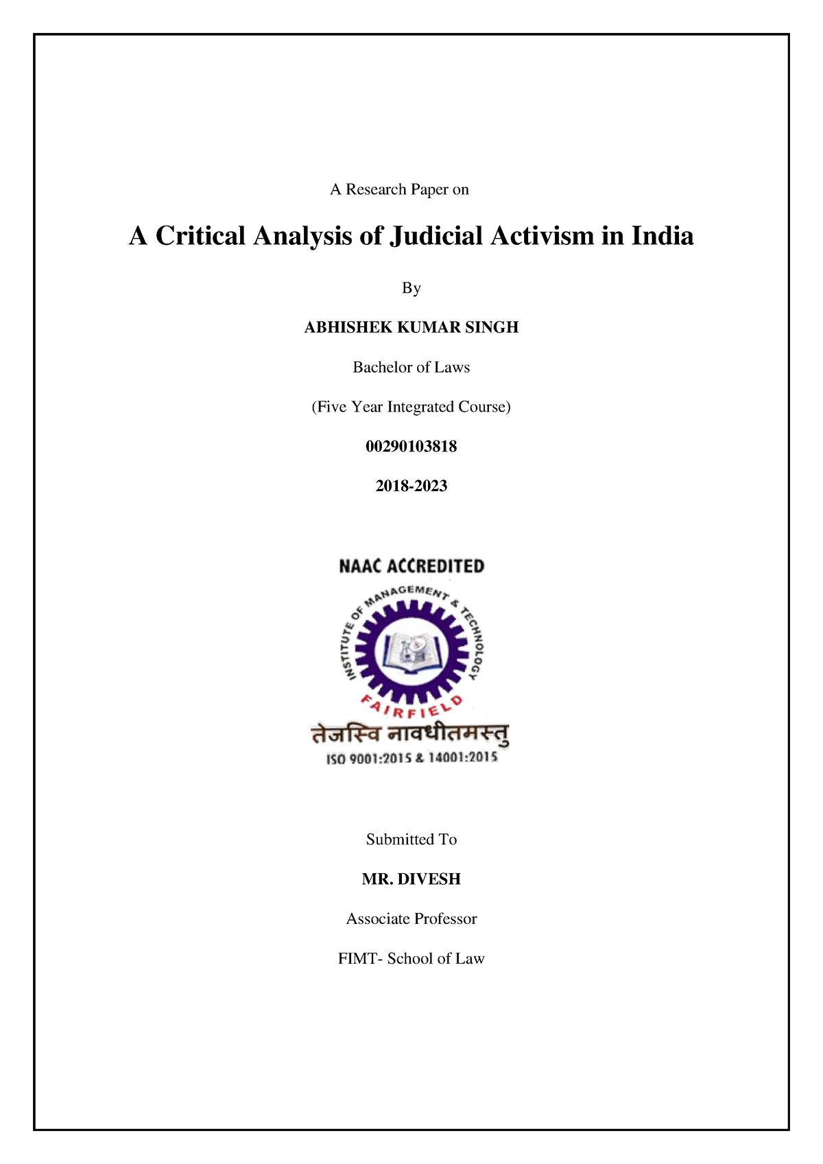 judicial review in india research paper