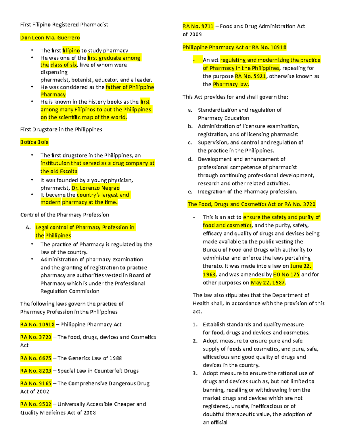 Pharmacy Rules and Laws This would be a big help to all students