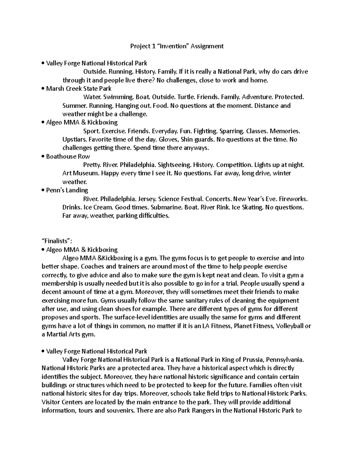 Project 1 Invention - Project 1 “Invention” Assignment Valley Forge ...