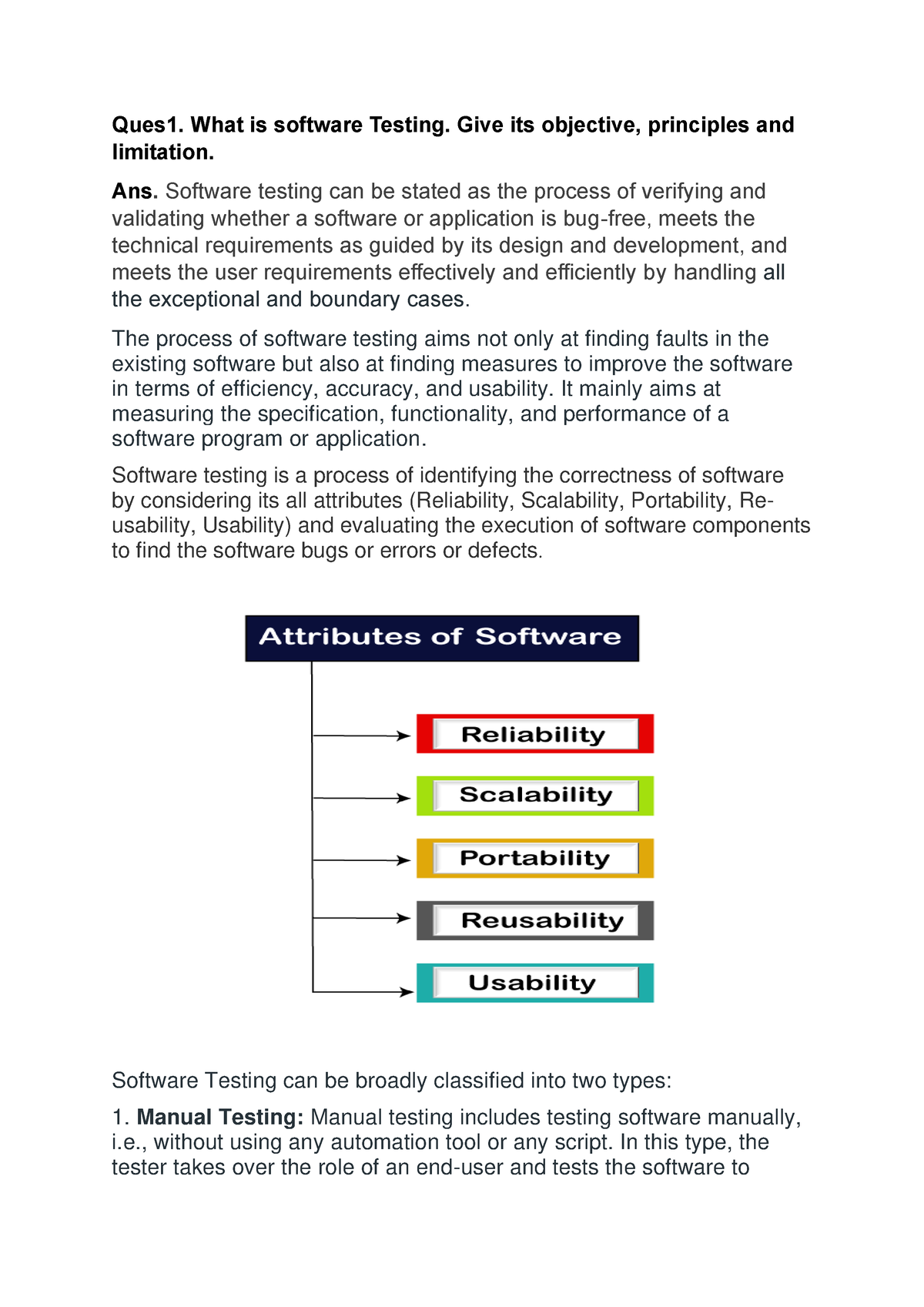 assignment for software testing