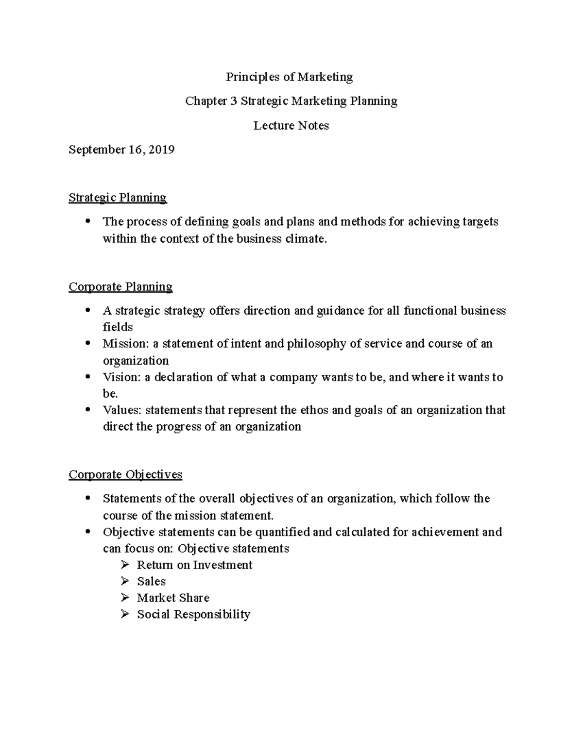 Principles Of Marketing Chapter 3 Lecture Notes - Principles Of ...