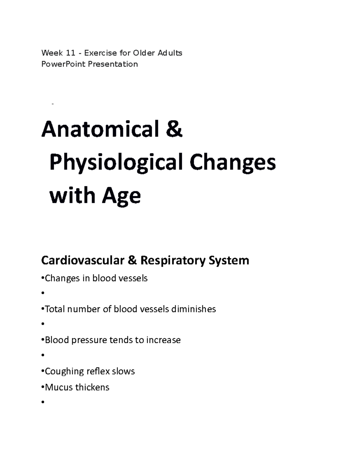 Document 14 - Week 11 - Exercise for Older Adults PowerPoint ...