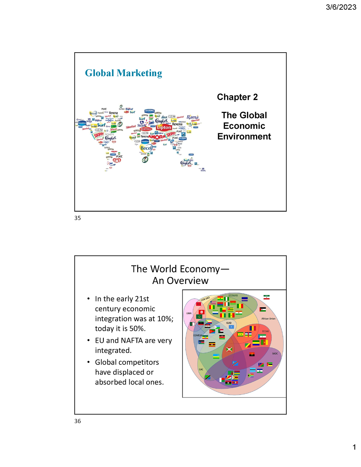 IM 3 - Mmmmmmmmmmmm - Global Marketing Chapter 2 The Global Economic ...