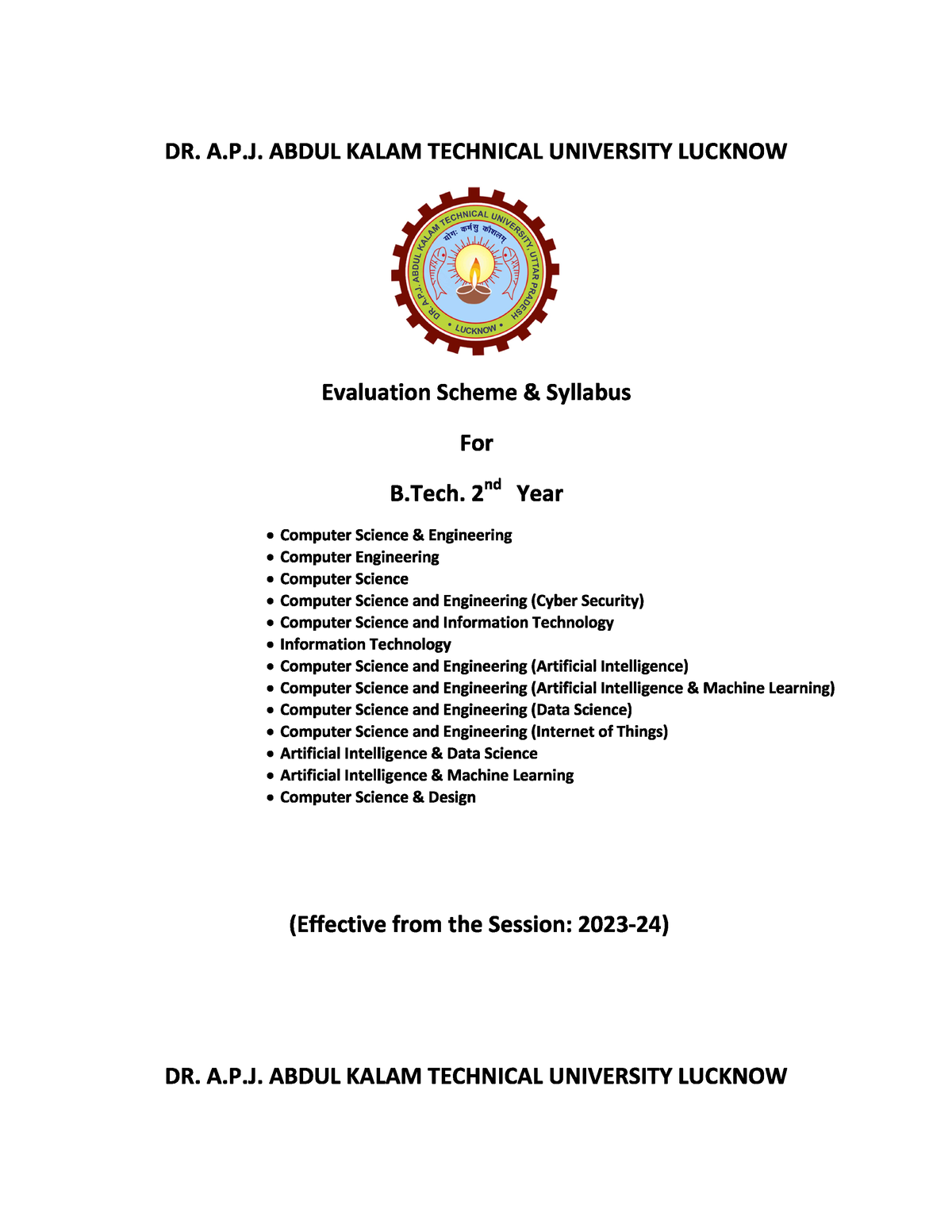 CSE Syllabus -III Sem - B.Tech CSE (2nd Year) - Studocu