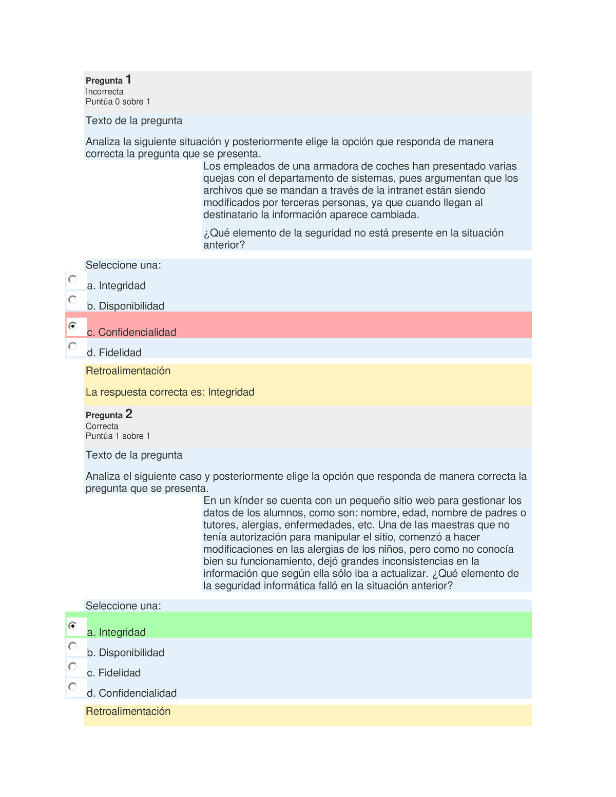 Principios De Seguridad Informática(examen) - Pregunta 1 Incorrecta ...