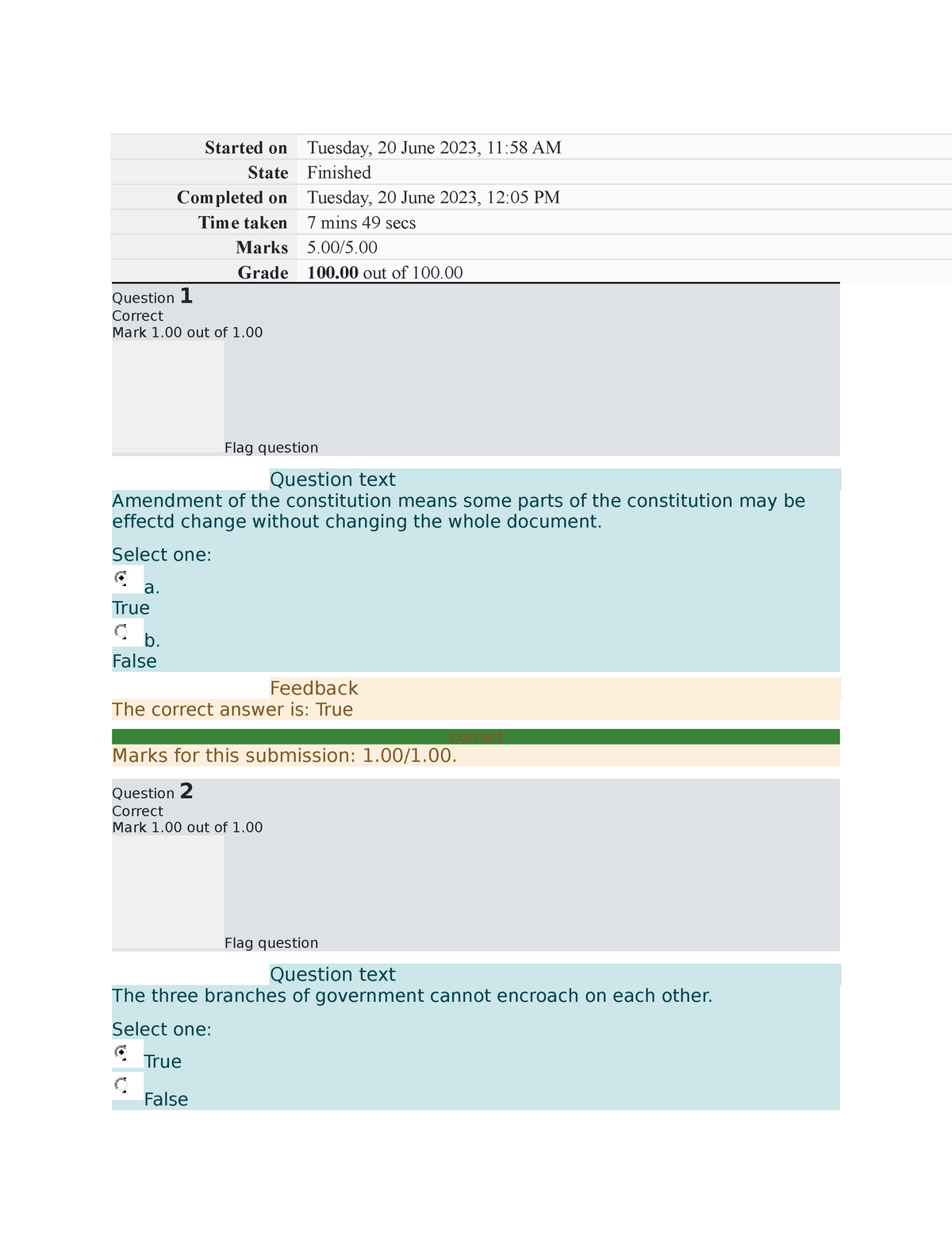 Philippine Constitution - Started on Tuesday, 20 June 2023, 11:58 AM ...