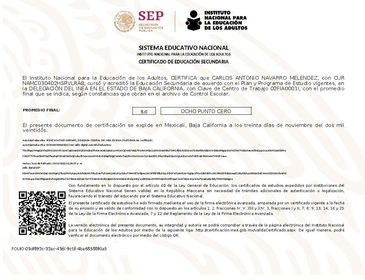 653533433 Certificado Secundaria INEA - FOLIO 03cf892c-32ac-436i-9c1f