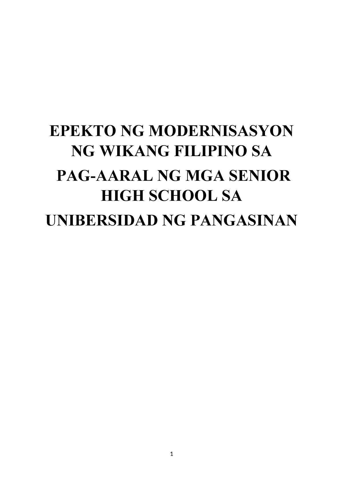 Epekto Ng Modernisasyon Ng Wikang Filipi Epekto Ng Modernisasyon Ng Wikang Filipino Sa Pag 2902