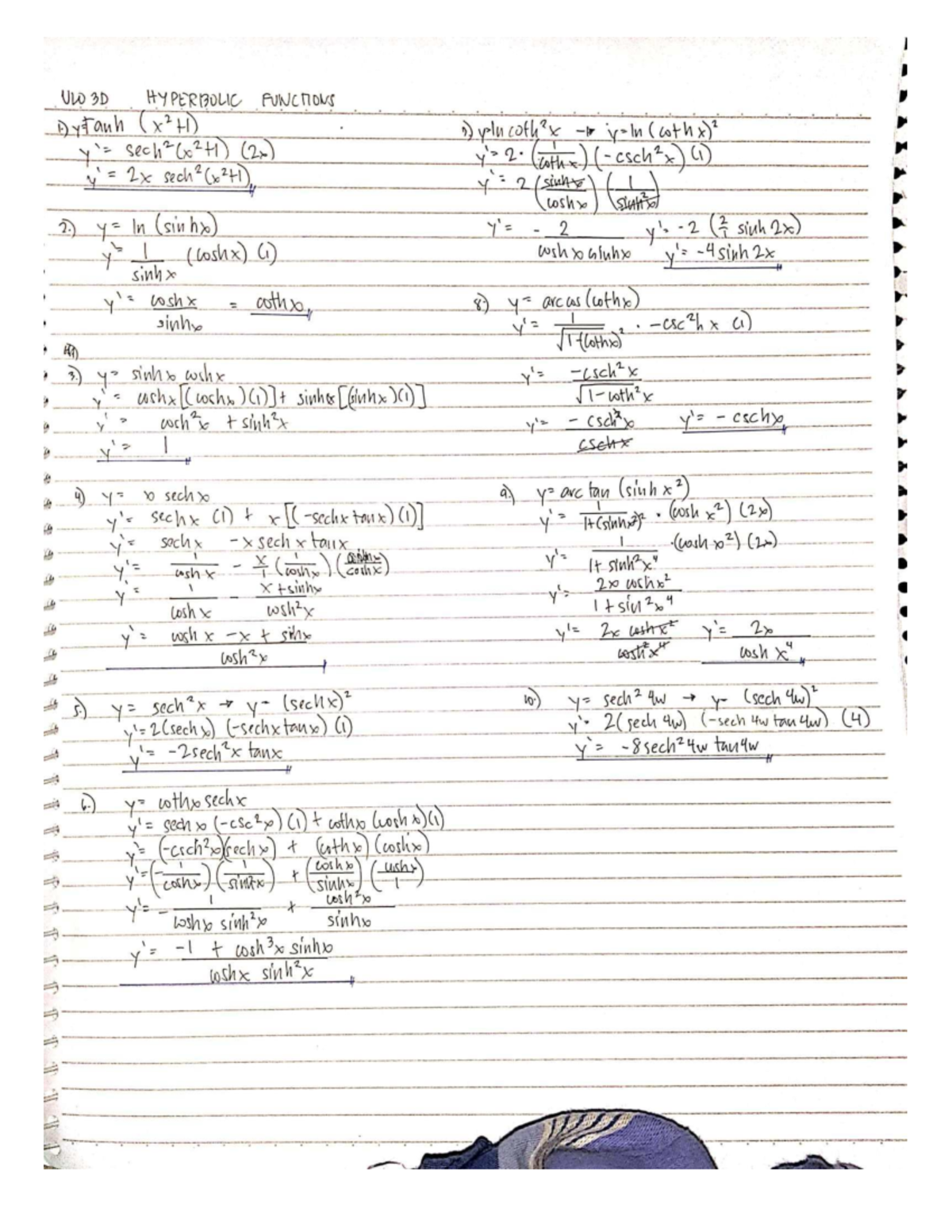 CEE101-DIFF- Hyperbolic - ULO 3D HYPERBOLIC FUNCTIONS Dytanh 9) plucoth ...