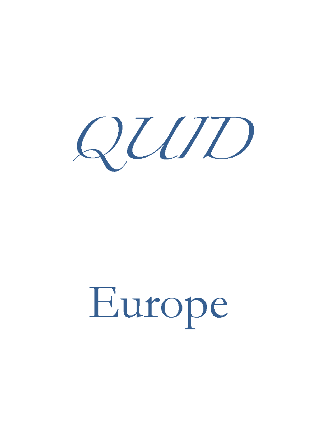 Quid Europe Quid Europe Lesquidsdegeopo Table Des Matières Studocu