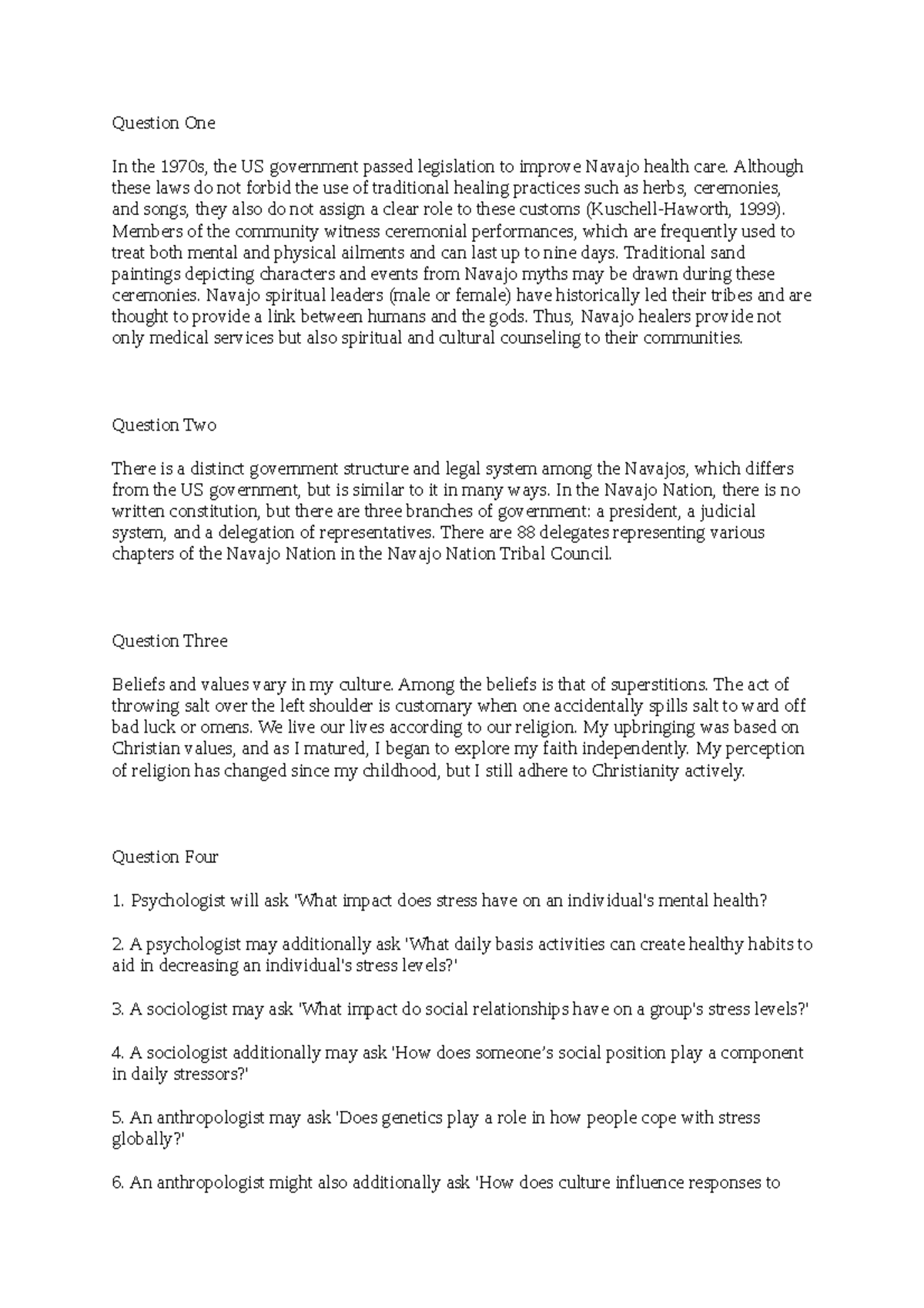 La'Netria Jones SCS 200 Applied Social Sciences Short Answers (M2 ...