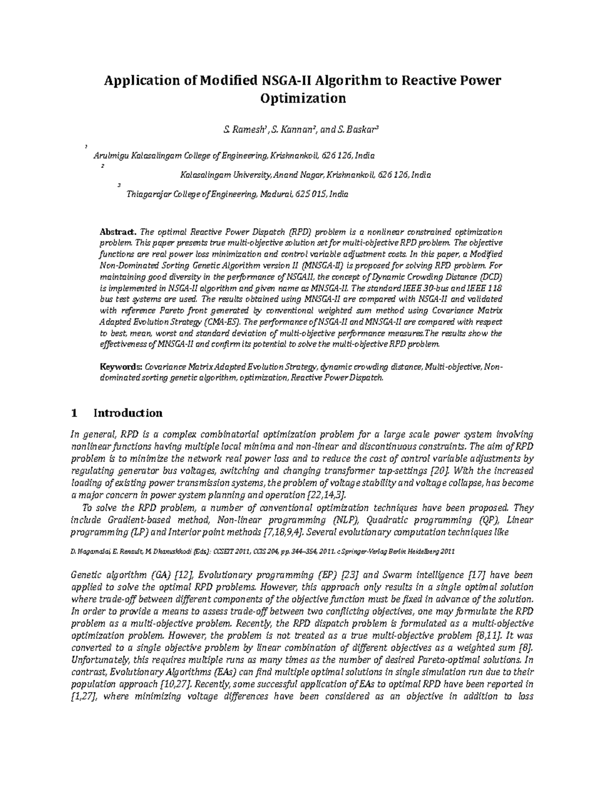 Application of Modified NSGA - Ramesh 1 , S. Kannan 2 , and S. Baskar 3 ...