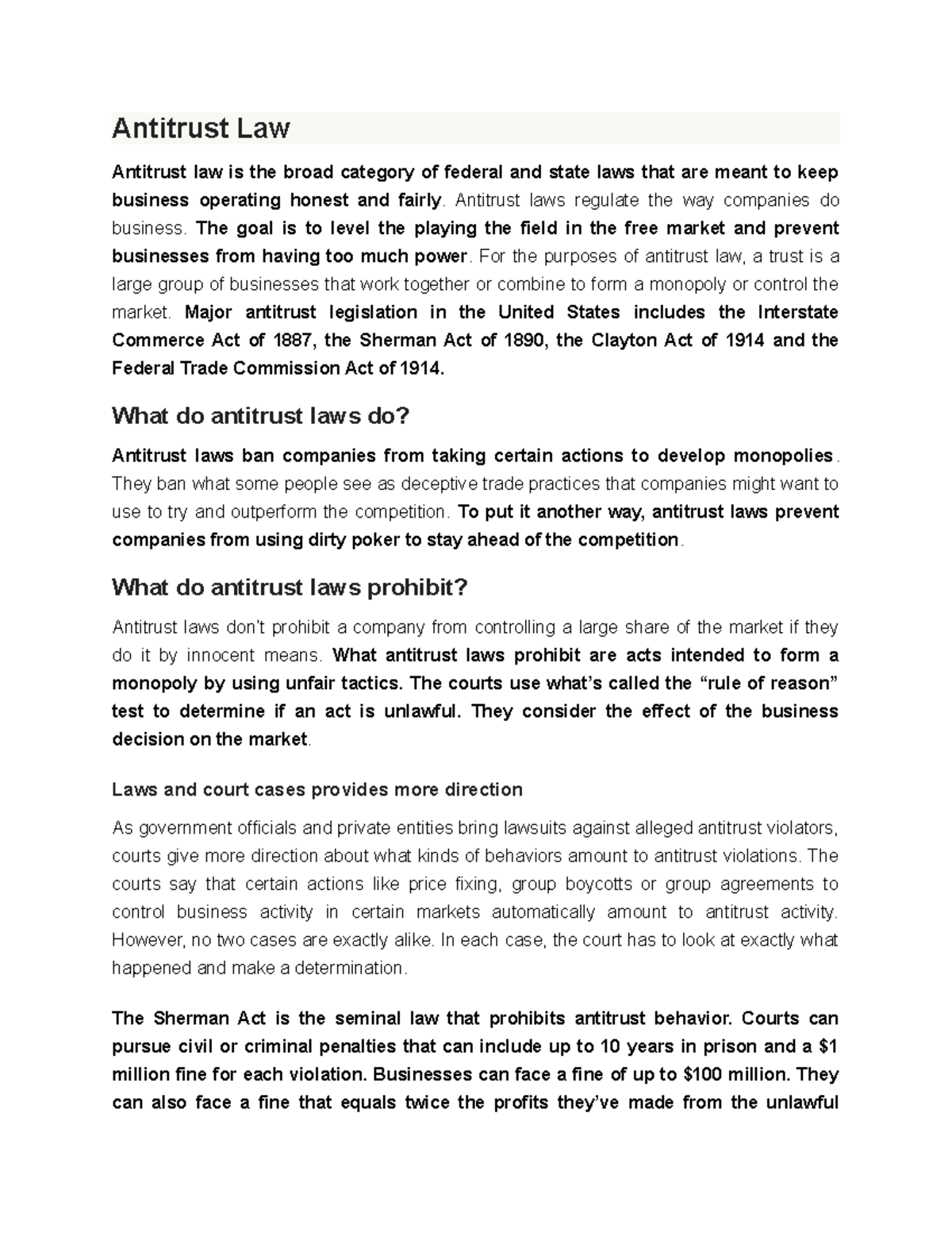 What Are Antitrust Laws Quizlet - 6jy831i