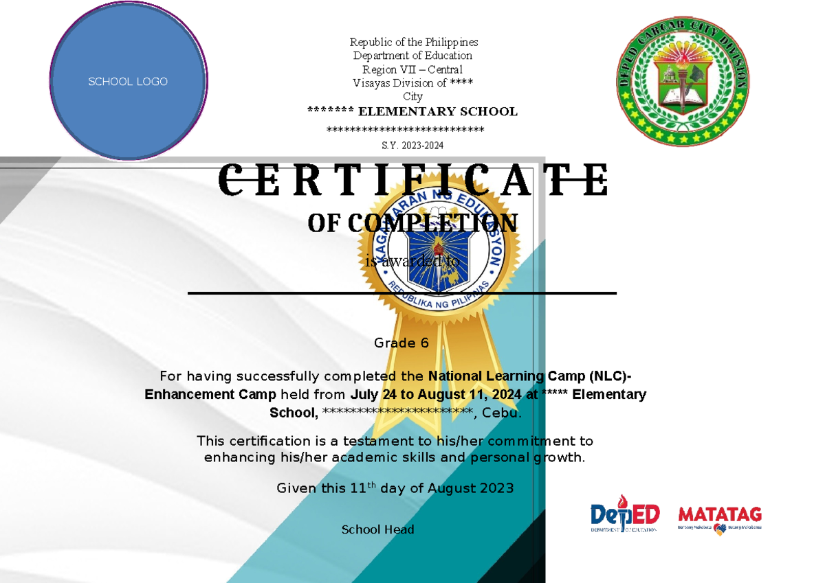 1. NLC Certificate - none - Republic of the Philippines Department of ...