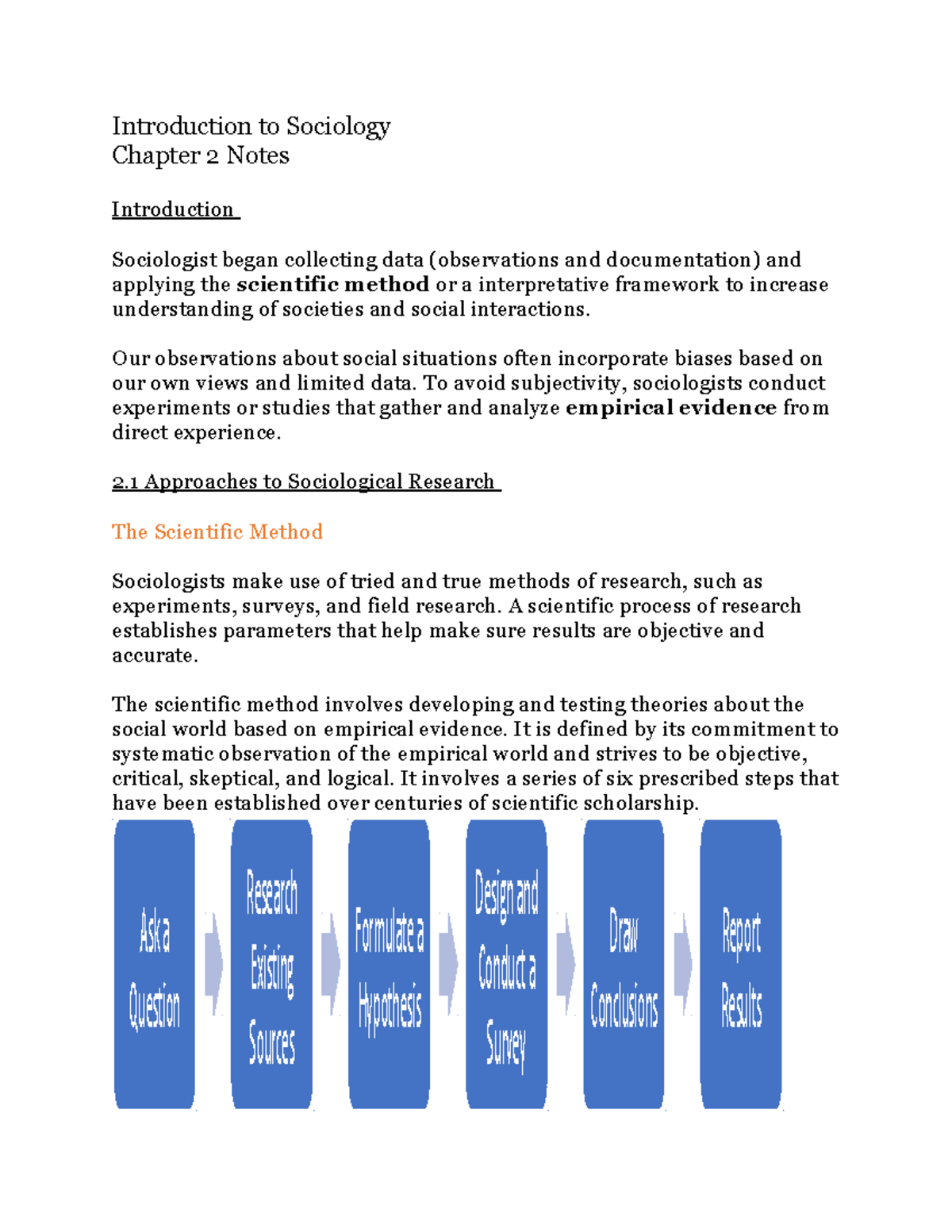 Sociology Chapter 2 Notes - Introduction To Sociology Chapter 2 Notes ...