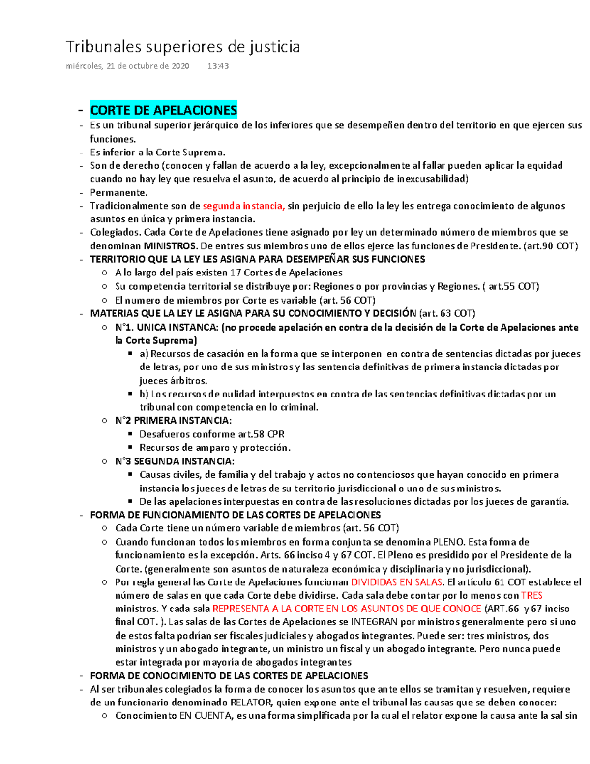 Tribunales superiores de justicia - KZd W > /KE ^ - Studocu