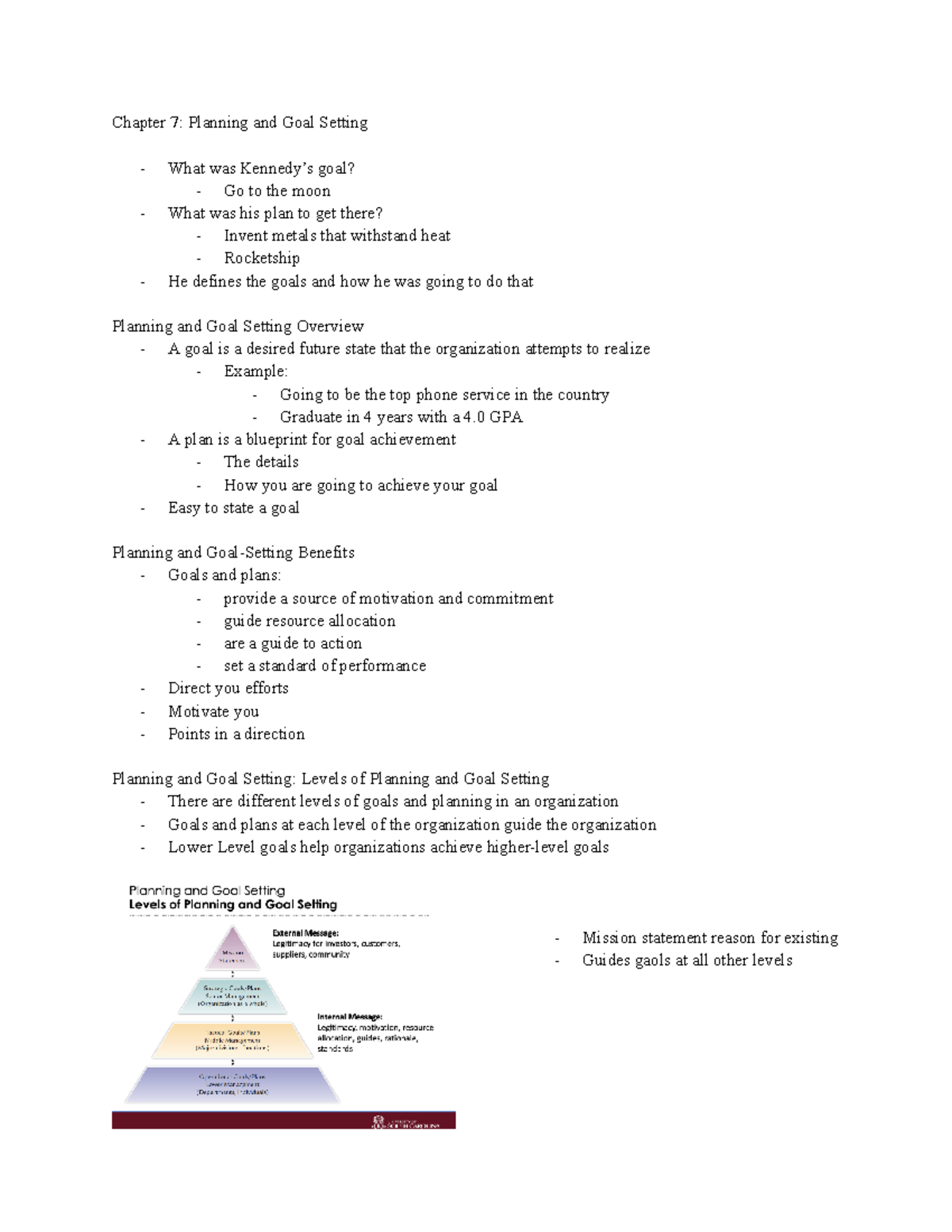 MGMT 371 EXAM 2 - Notes For Tests - Chapter 7: Planning And Goal ...