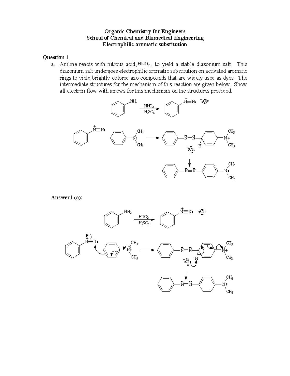 Tutorial - 3 - 03 Electrophilic Aromatic Substitution - Answers ...